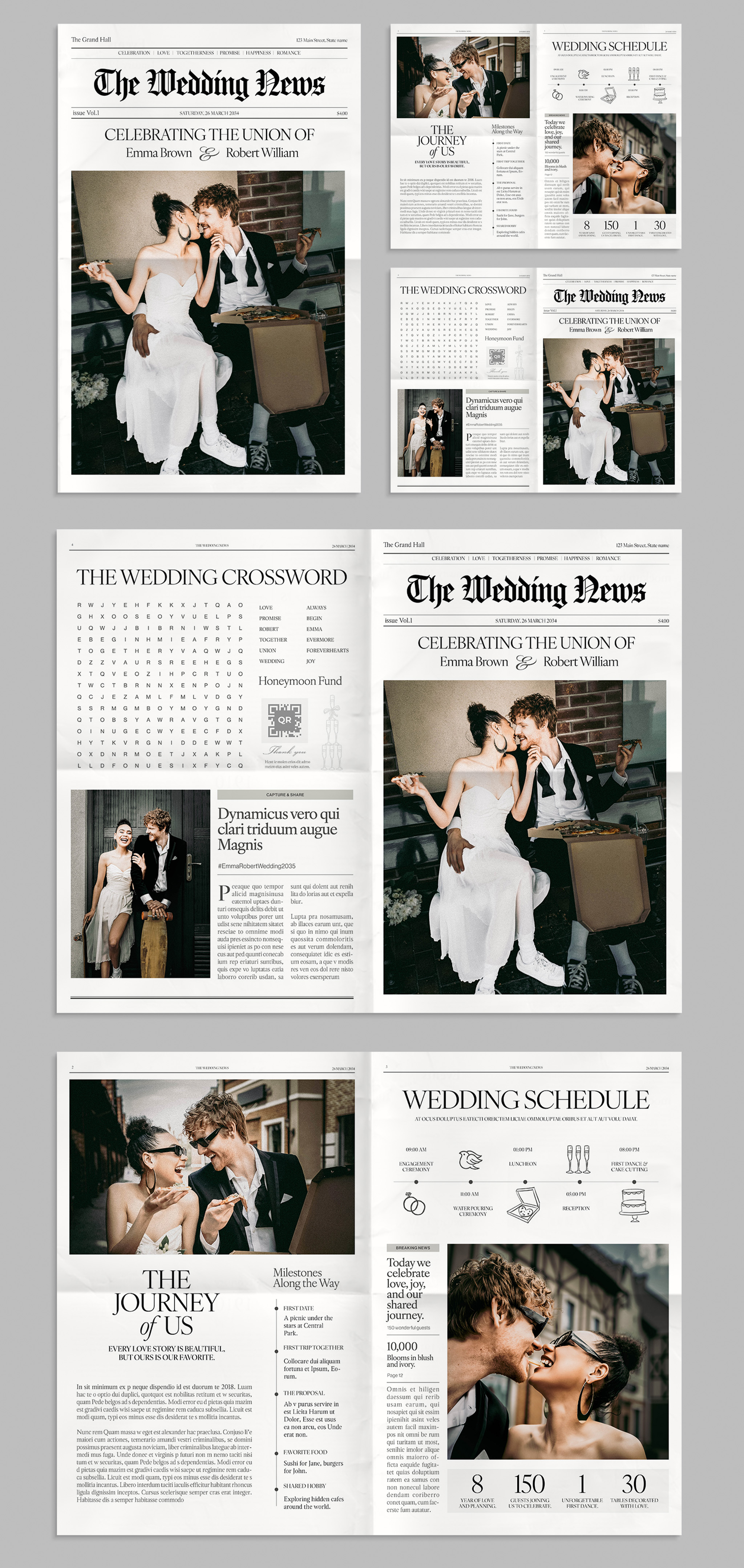 Wedding Newspaper Template - Full Preview