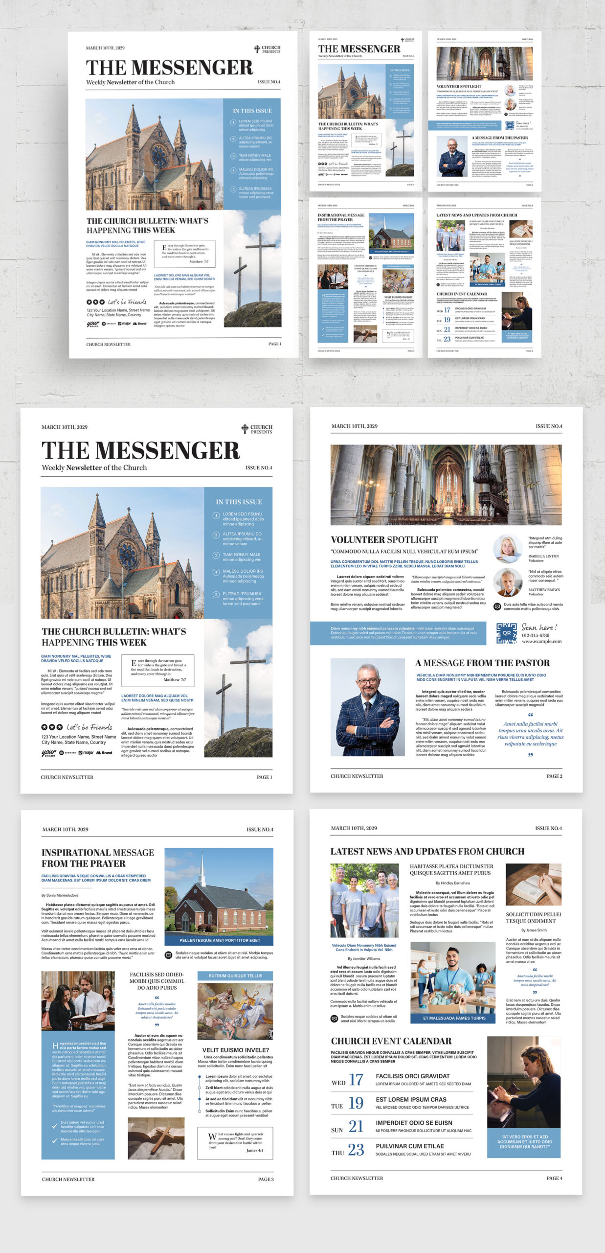 Church Newsletter Template - Full Preview