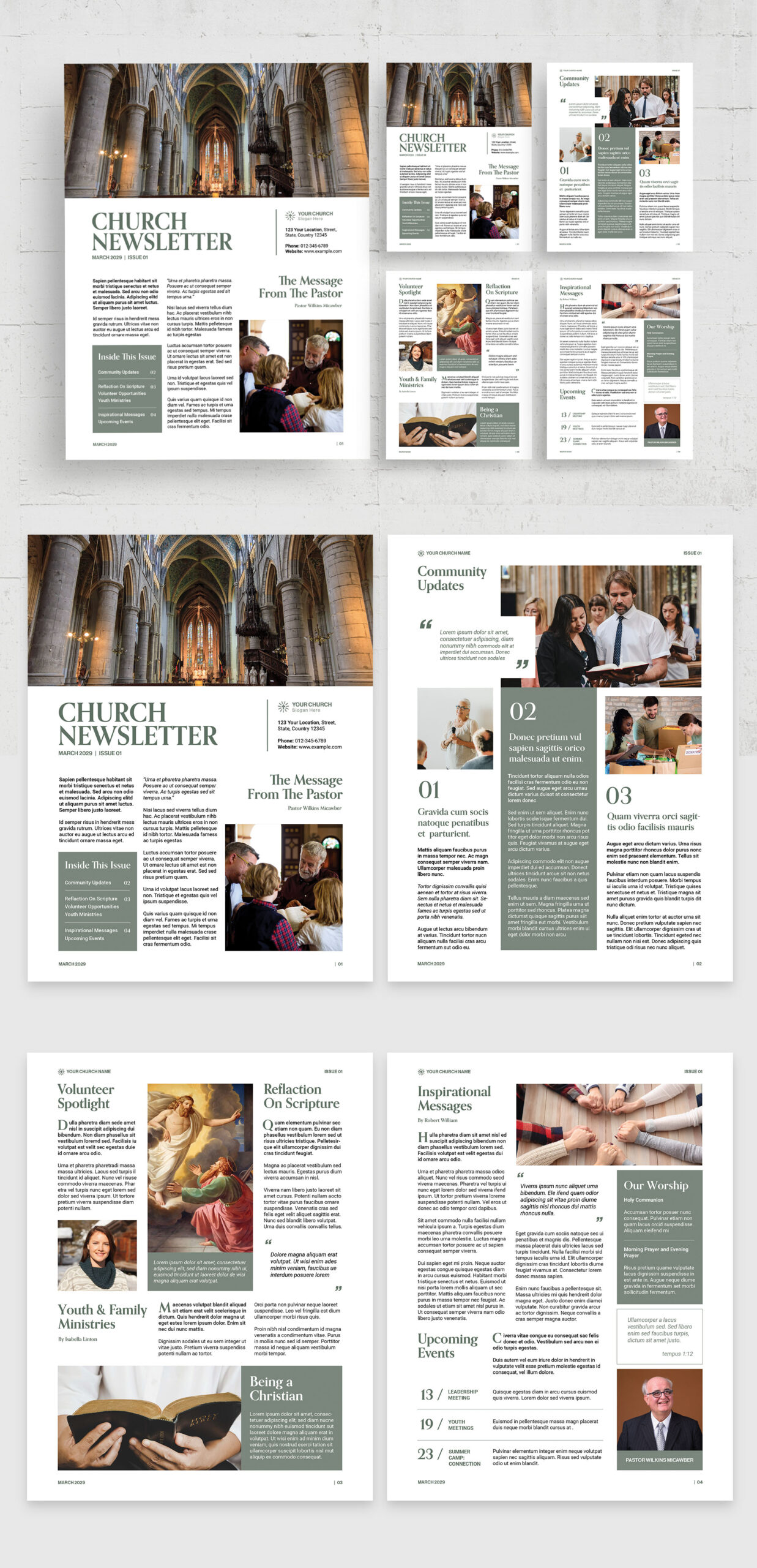 Church Newsletter Template - Full Preview