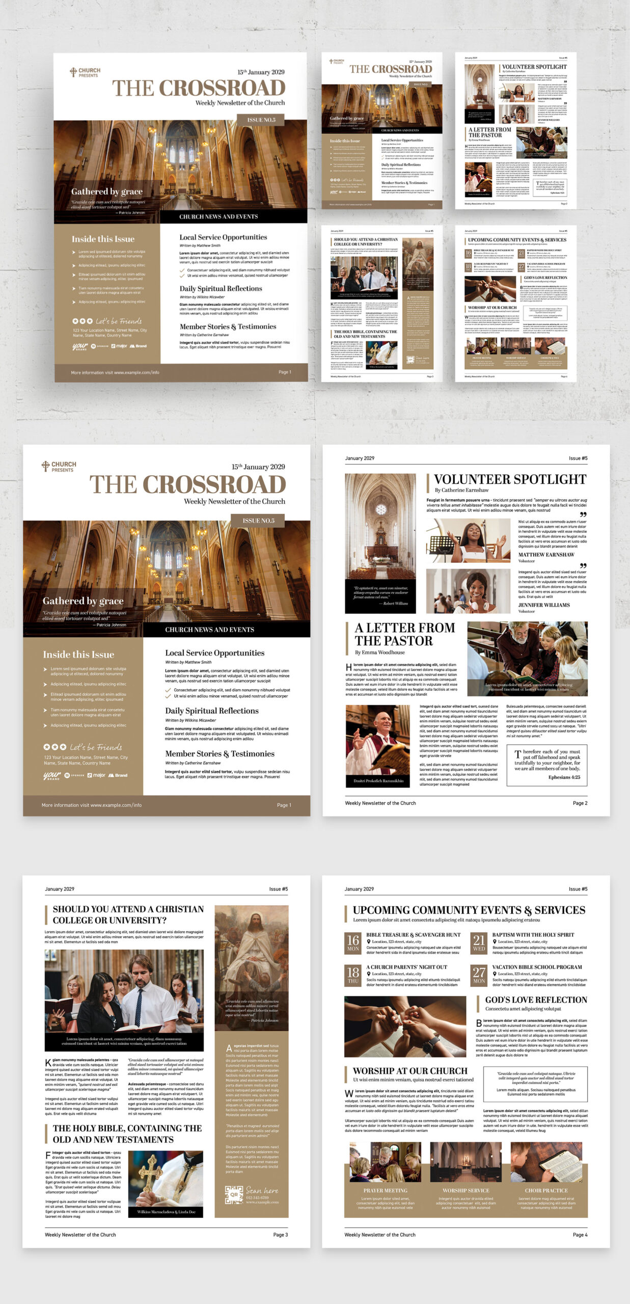 Church Newsletter Template - Full Preview