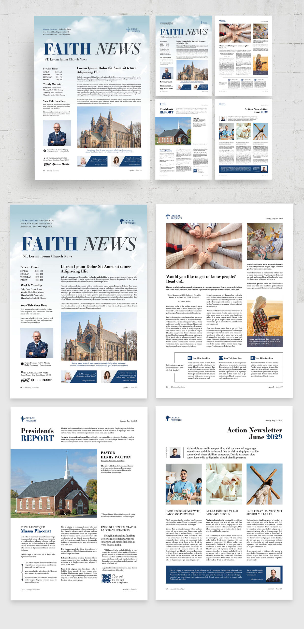 Church Newsletter Template - Full Preview