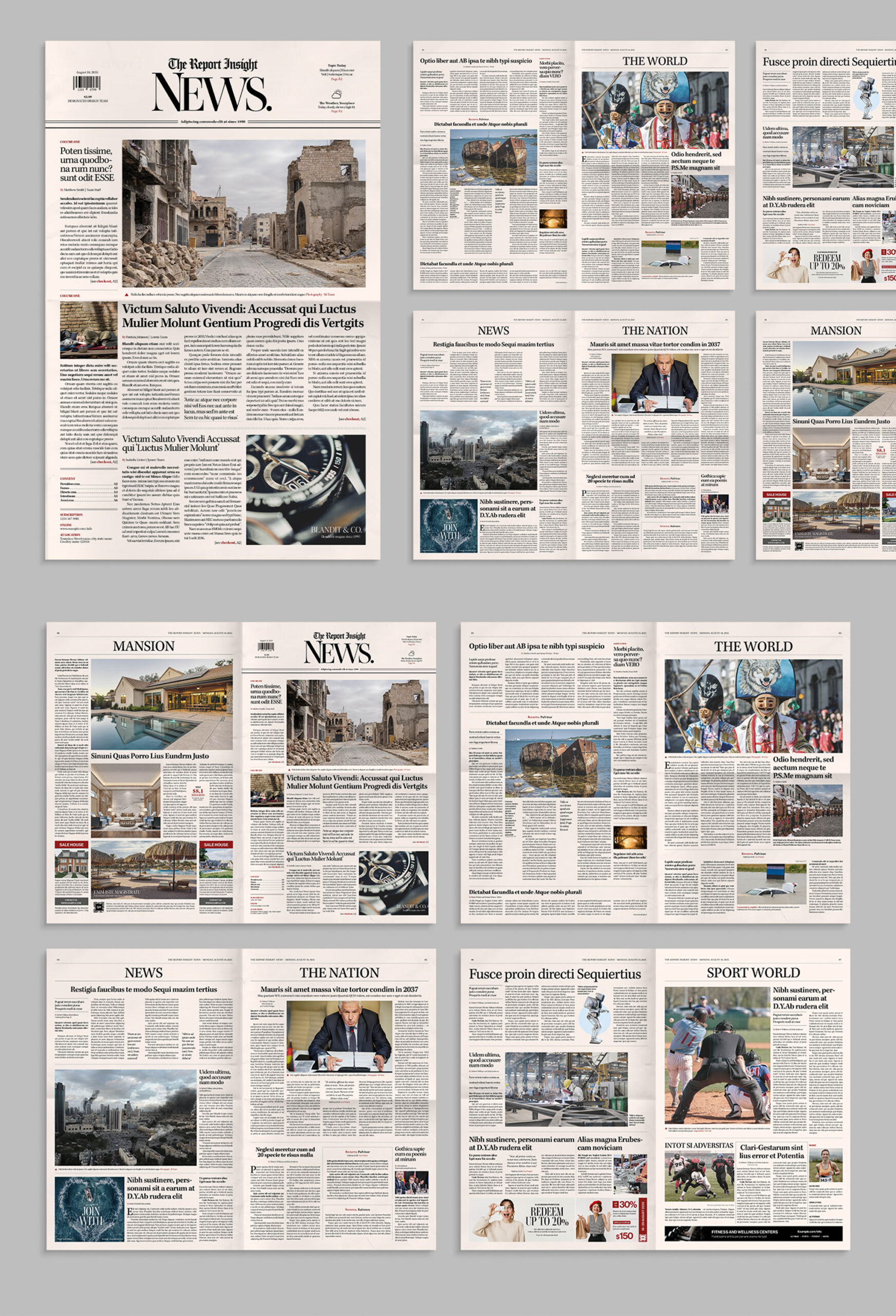 Classic Newspaper Template - Full Preview