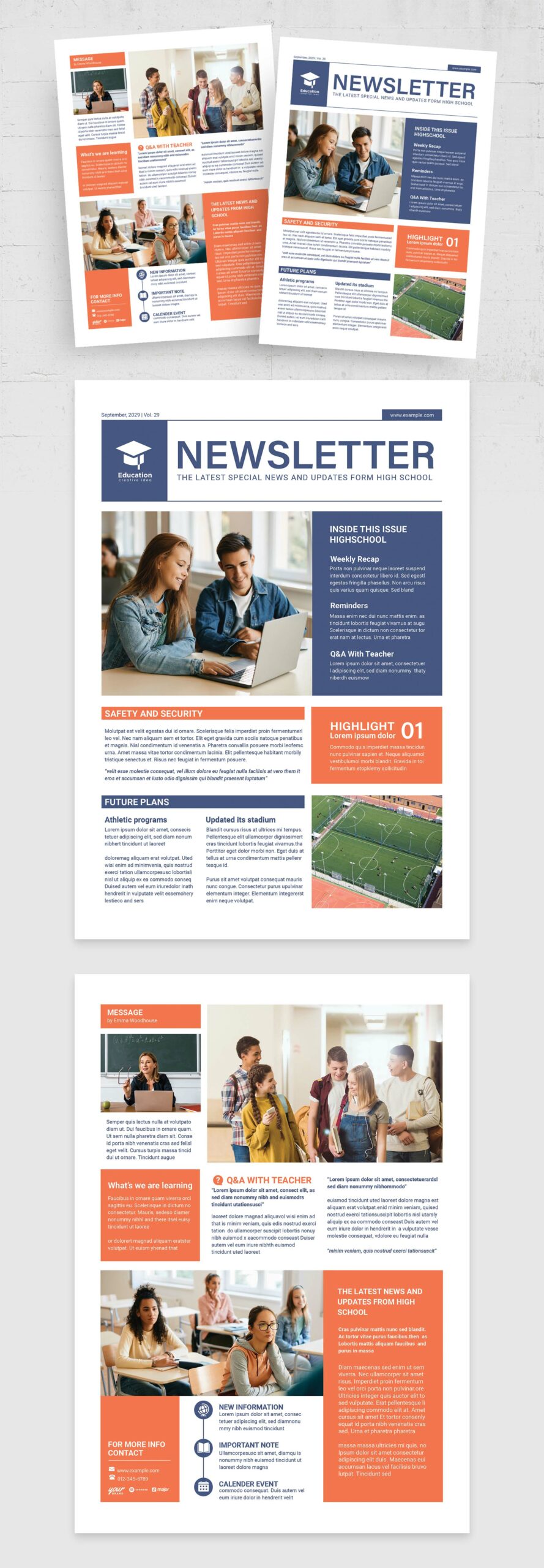 Education Newsletter Template - Full Preview