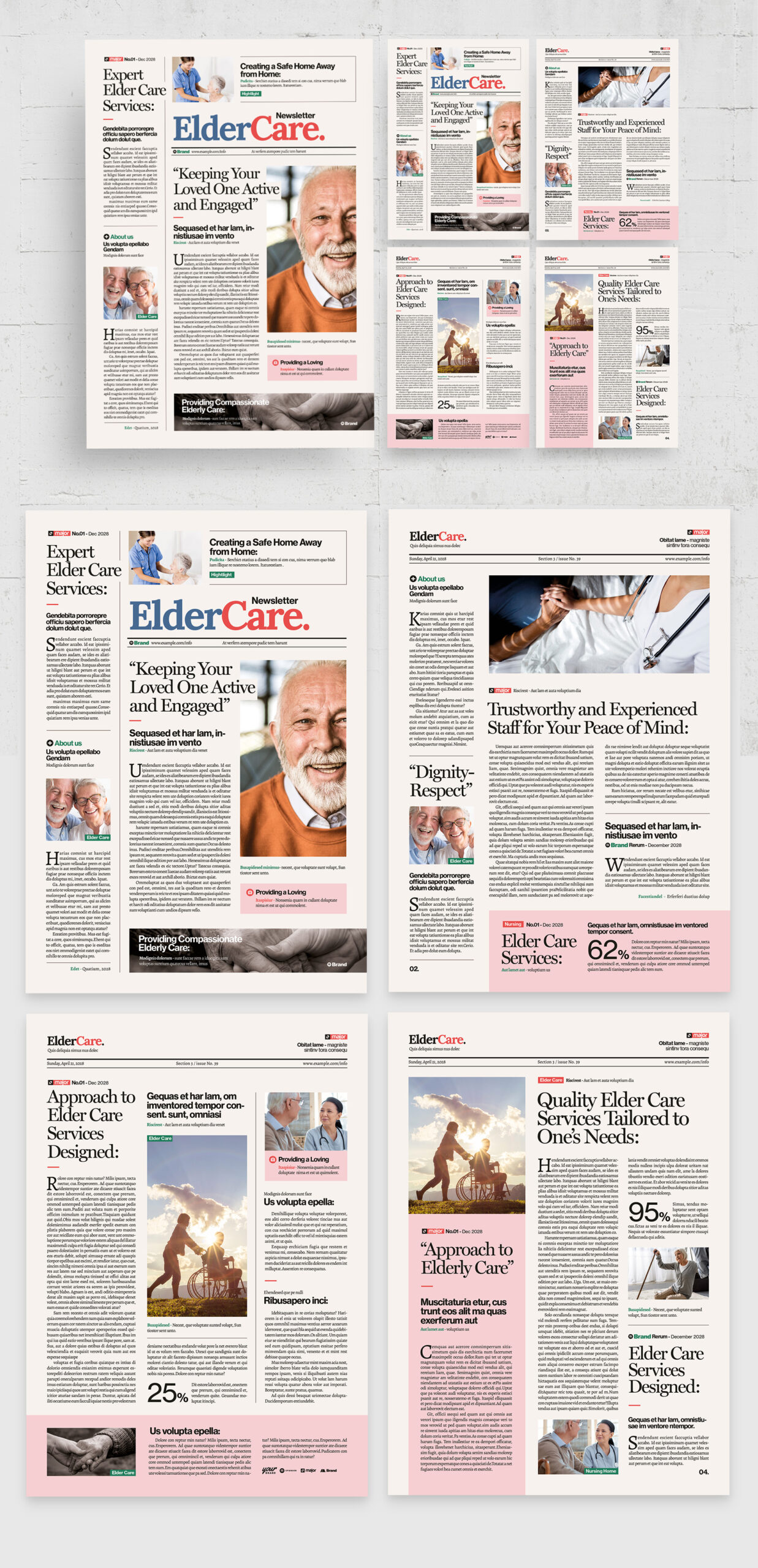 Elder Care Newsletter Template - Full Preview