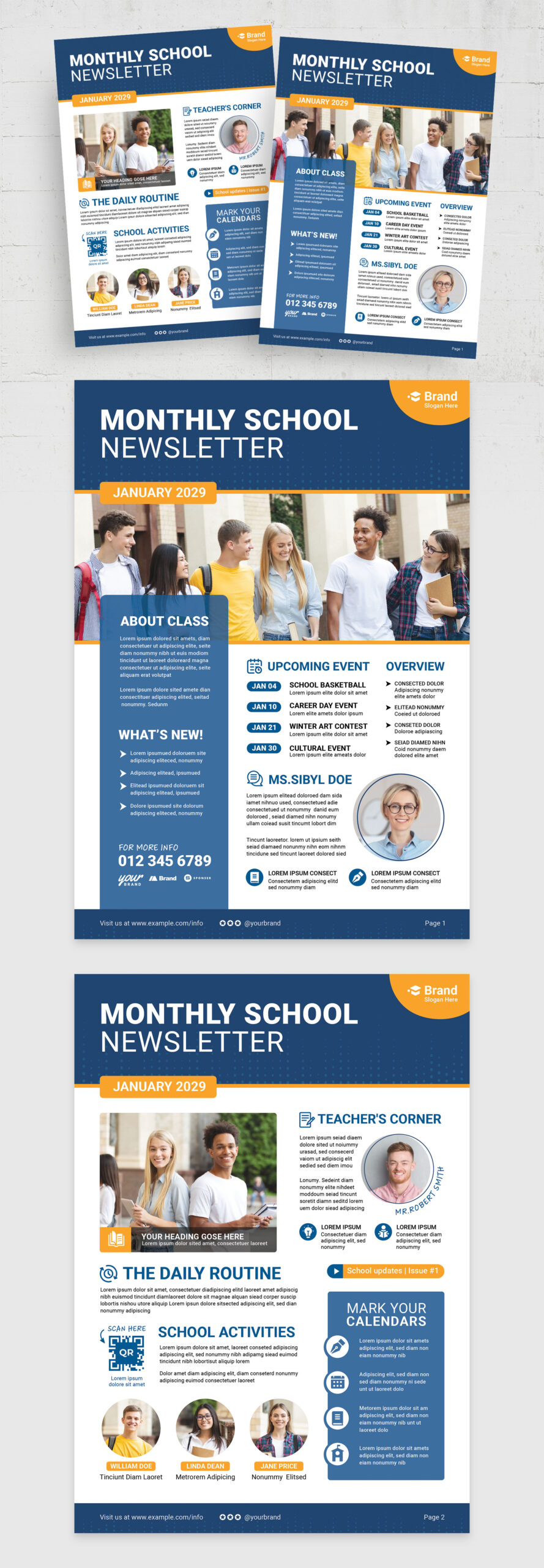 High School Newsletter Template - Full Preview