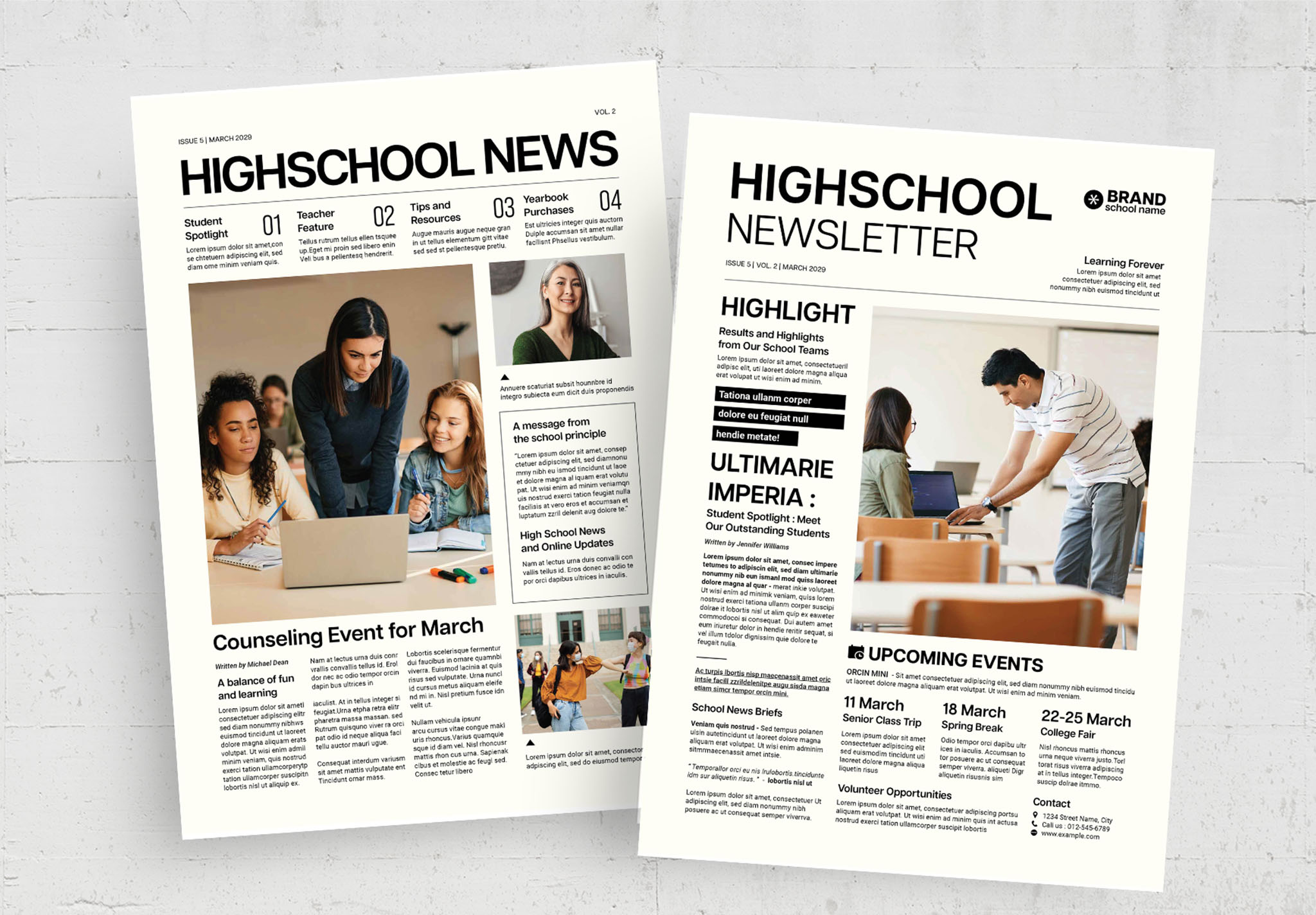 High School Newsletter Template