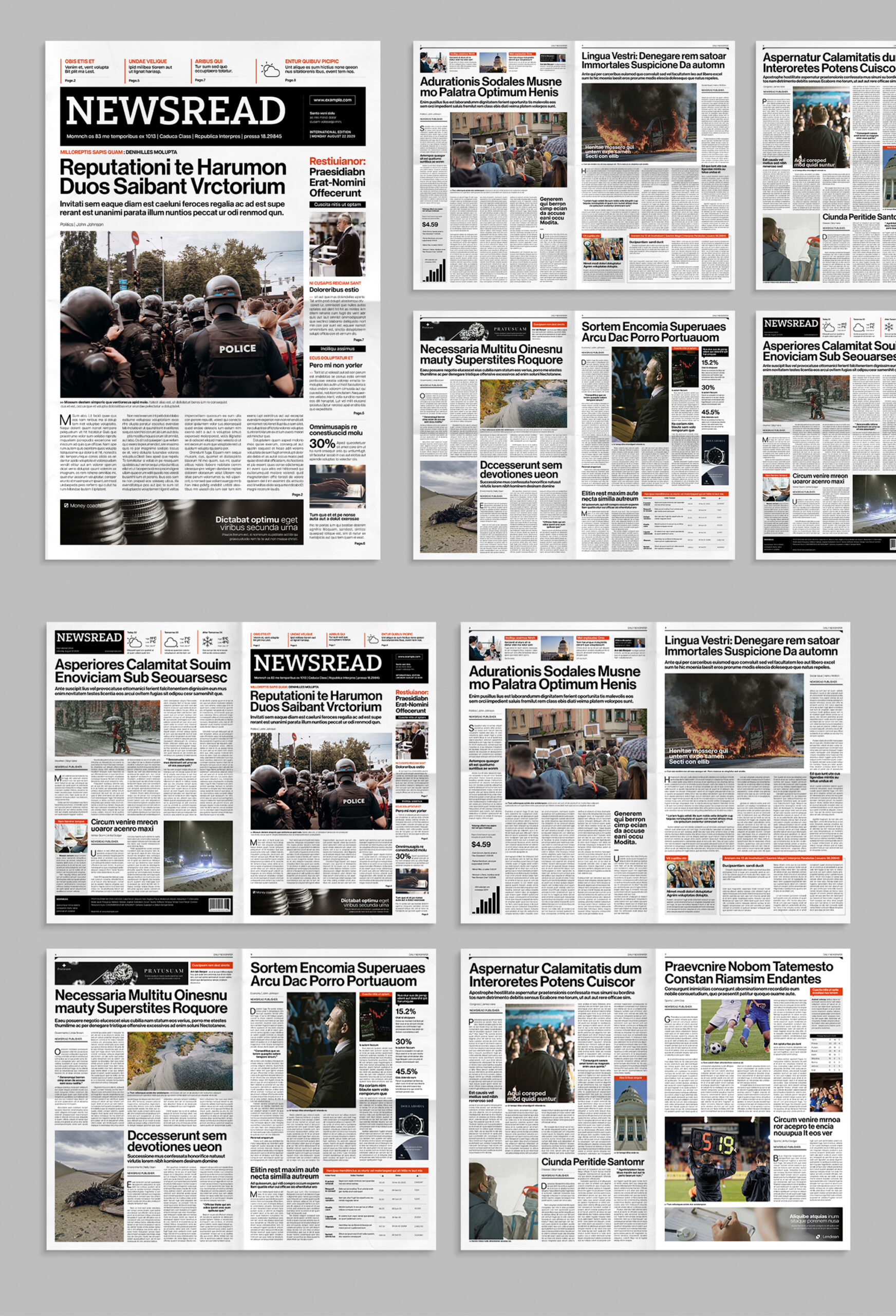 Modern Tabloid Newspaper Template - Full Preview