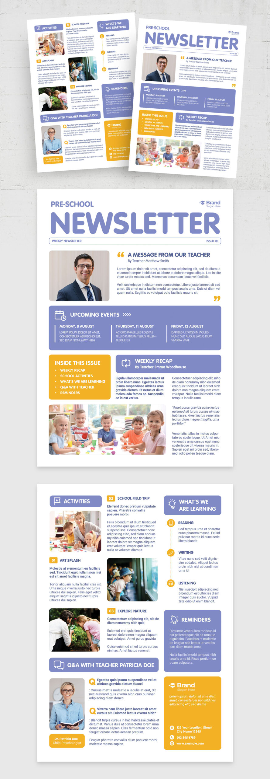 School Newsletter Template - Full Preview