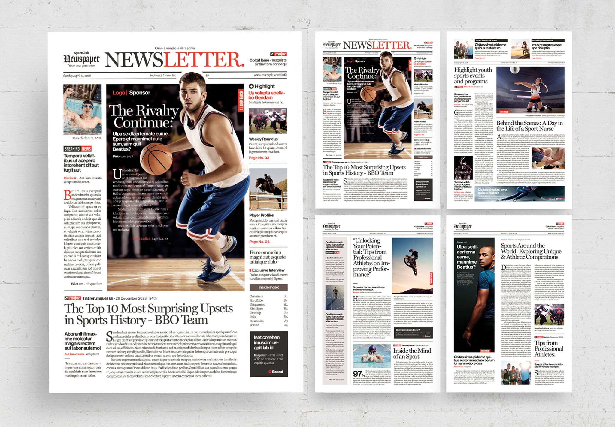 Sports Newsletter / Newspaper Template