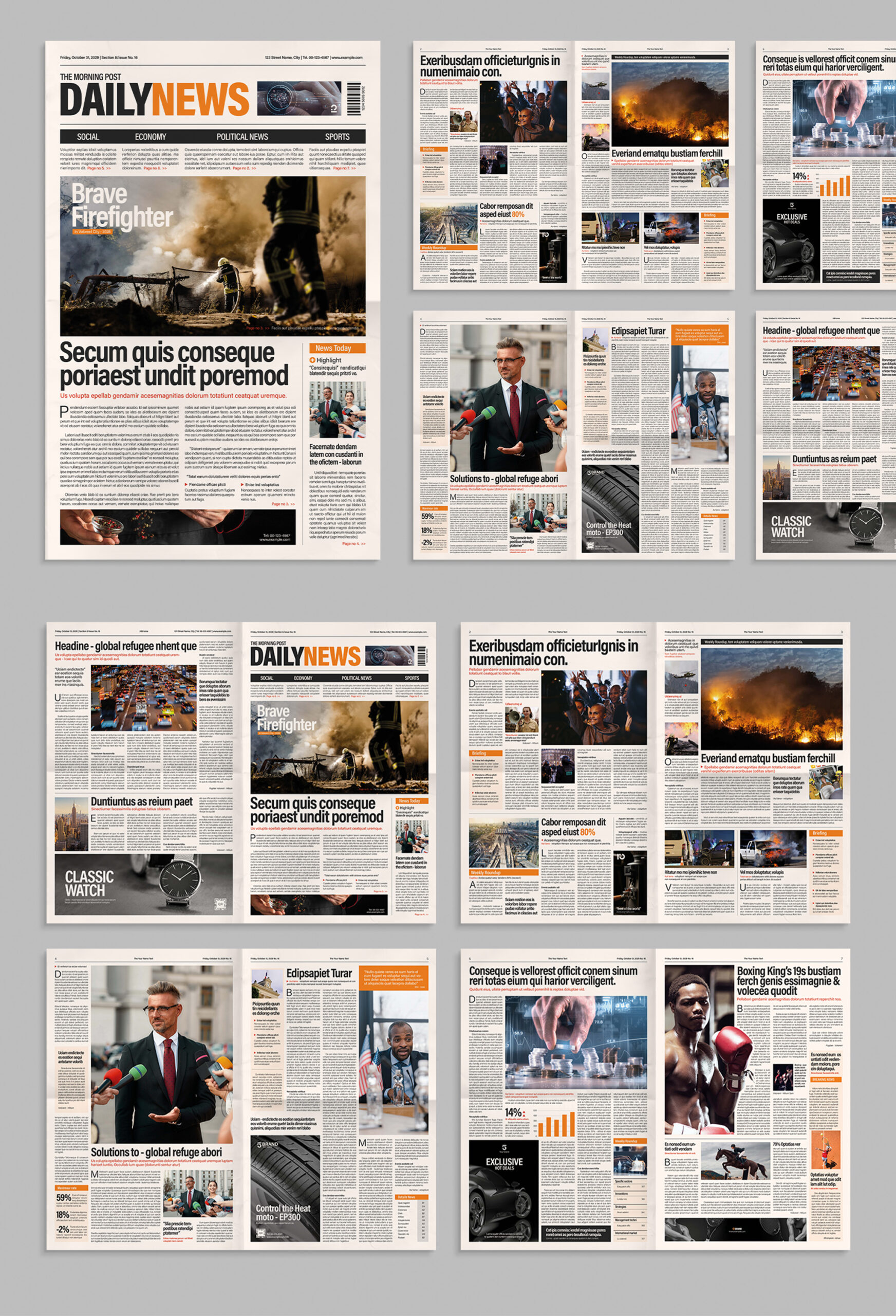 Tabloid Newspaper Template - Full Preview
