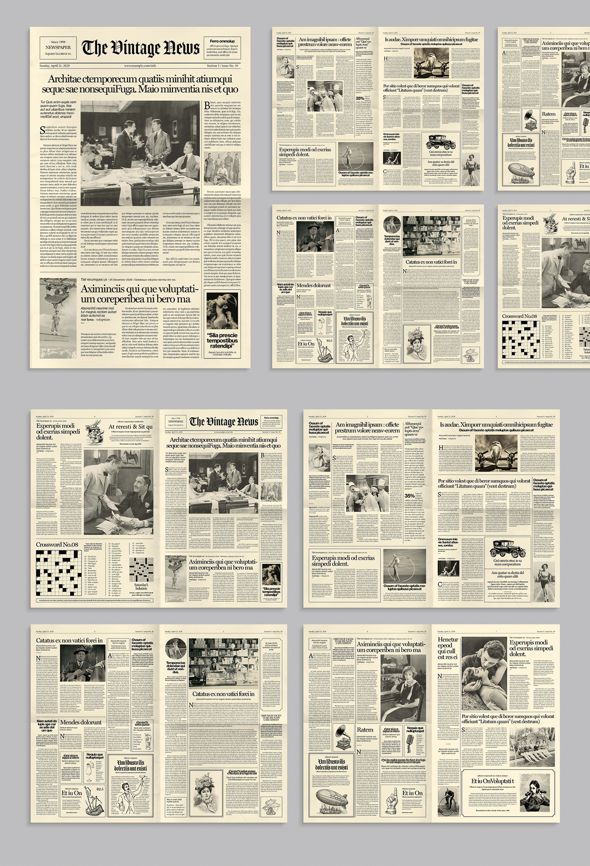 Vintage Newspaper Template - Full Preview