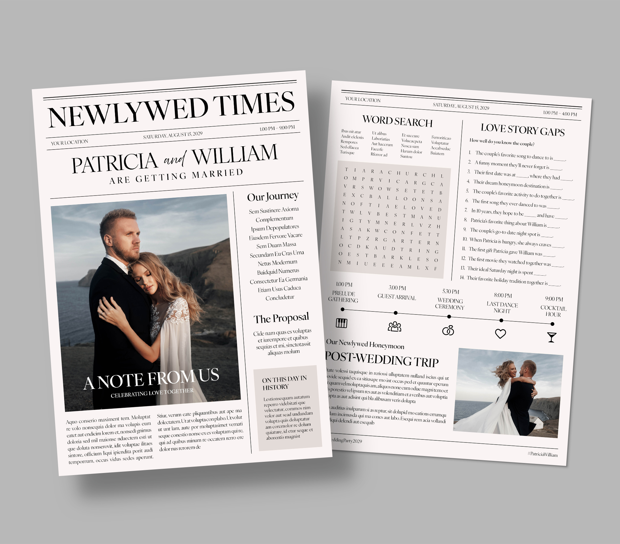 Wedding Newspaper Flyer Template - Full Preview