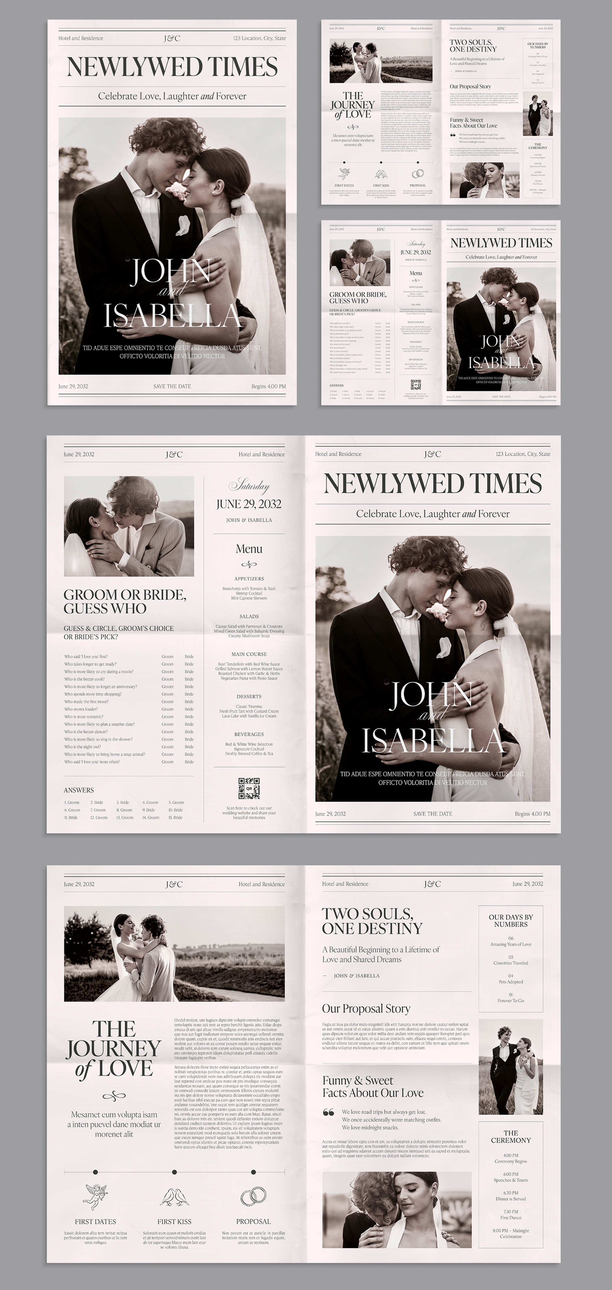 Wedding Newspaper Template - Full Preview